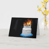 炎お誕生日ケーキ カード (黄色い花)