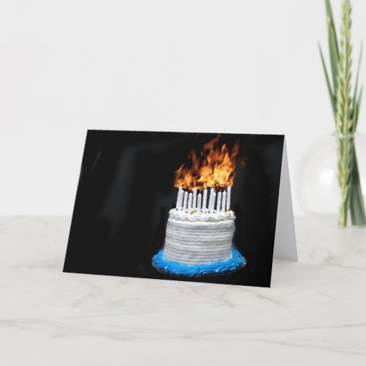 炎お誕生日ケーキ カード (正面)