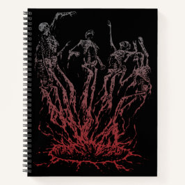 炎から立ち上がるスケルトン ノートブック