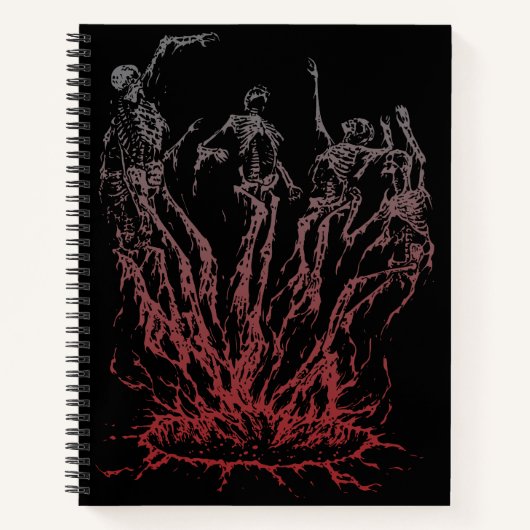 炎から立ち上がるスケルトン ノートブック (正面)