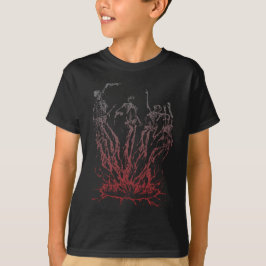 炎から立ち昇る骸骨 Tシャツ