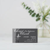 炎が付いているイースター宗教キリスト教の十字 名刺 (スタンド正面)