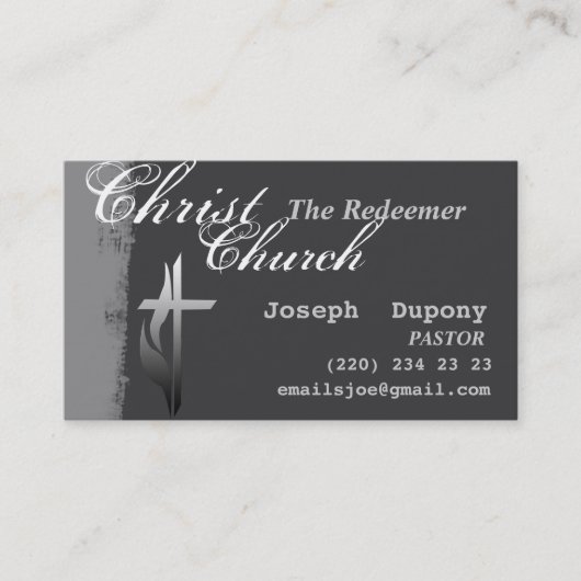 炎が付いているイースター宗教キリスト教の十字 名刺 (正面)