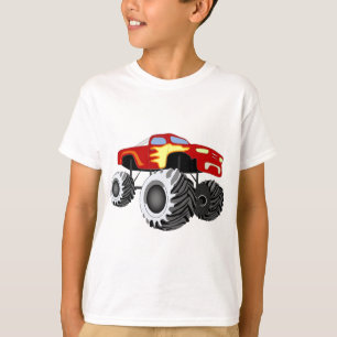 炎が付いているモンスタートラック Tシャツ