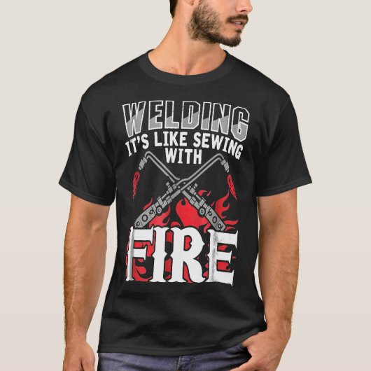 炎で縫うような溶接 職業溶接工 Tr Tシャツ (正面)