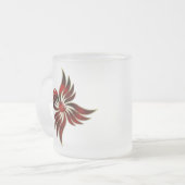 炎として赤い霜降りマグ フロストグラスマグカップ (正面左)