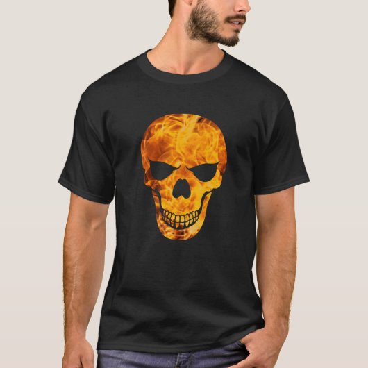 炎との悪スカル。『悪魔地獄魔女ハロウィン』 Tシャツ (正面)