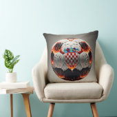 炎とクロアチア国旗を持つサッカーボール クッション (椅子)