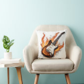 炎とノートが渦巻くギター クッション (椅子)