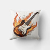 炎とノートが渦巻くギター クッション (裏面)