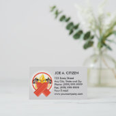 炎と交差する消火器 名刺 (スタンド正面)