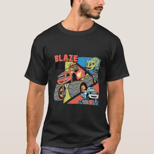 炎と外出先のモンスターの機械 Tシャツ (正面)