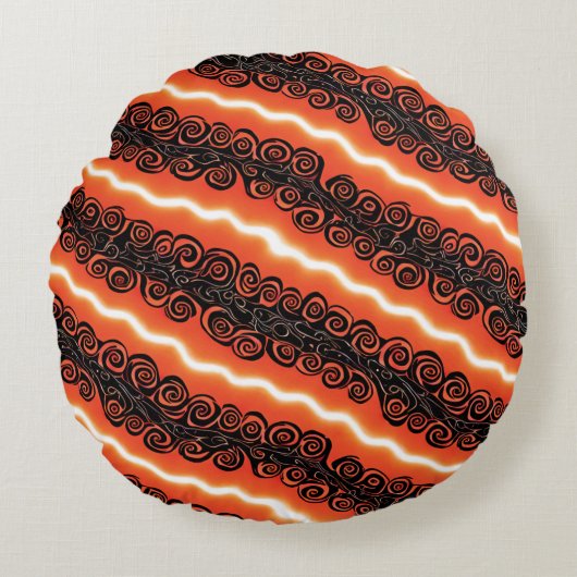炎と夜の枕 ラウンドクッション (正面)