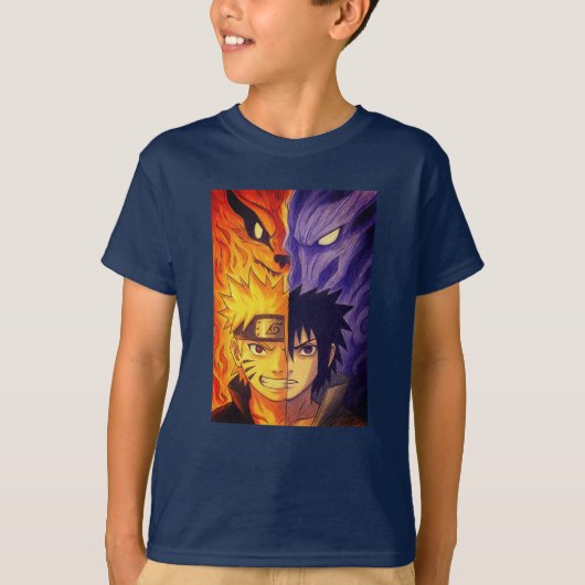 炎と影 - オリジナルアニメインプットデザイン Tシャツ (正面)