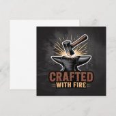 炎と手仕事が生んだ - ラスティック職人ステッカー 招待状 (正面/裏面)