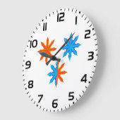 炎と氷の八芒星 ラージ壁時計 (傾斜)