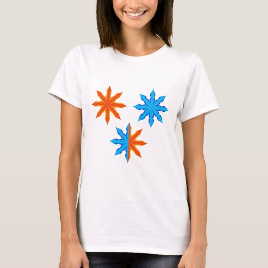 炎と氷の八芒星 Tシャツ (正面)