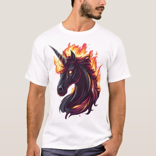 炎と炎のユニコーン (1) Tシャツ (正面)