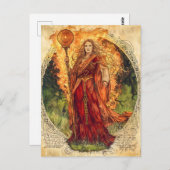 炎と癒しのブリジッド・ケルトの女神 ポストカード (正面/裏面)