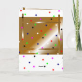 炎と輝くポップ・アートの金ゴールドワイングラス記念日 シーズンカード (裏面)