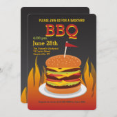 炎によって焼かれるハンバーガーの招待状 招待状 (正面/裏面)