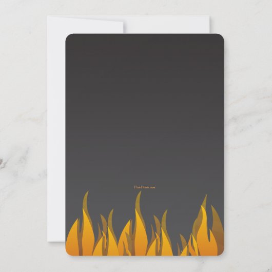 炎によって焼かれるハンバーガーの招待状 招待状 (裏面)