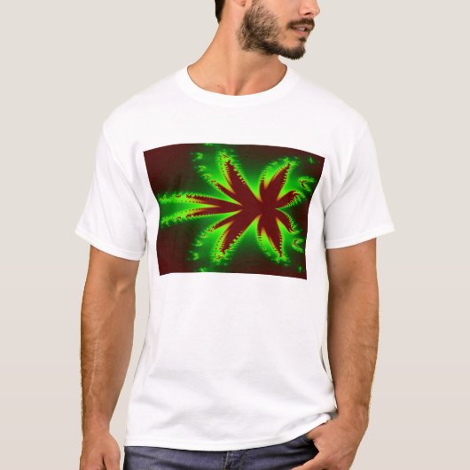 炎に包まれたトンボのメンズTシャツ Tシャツ (正面)