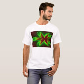 炎に包まれたトンボのメンズTシャツ Tシャツ (正面フル)