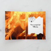 炎に包まれたハロウィーンの骨格 カード (内部)