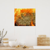 炎に包まれた米国憲法 ポスター (キッチン)