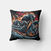 炎に包まれた轟音を上げるオートバイ クッション (裏面)