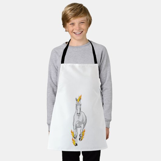 炎に包まれた馬 エプロン (着用した状態)