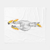 炎に包まれた馬 フリースブランケット (正面(横))