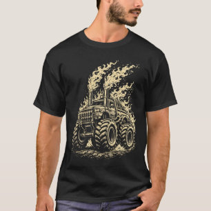 炎に包まれる終末のモンスタートラック Tシャツ