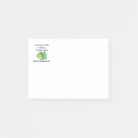 炎に多くのトロール – snarky dragon  ポストイット (正面)