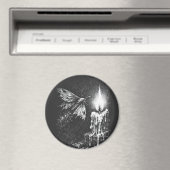 炎に惹かれる蛾 — BurnsInHell作 マグネット (インサイチュ (食洗機))