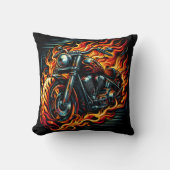 炎に燃え上がる炎の鮮やかオートバイ クッション (正面)