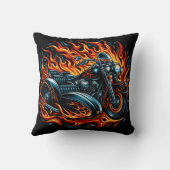 炎に燃え上がる炎の鮮やかオートバイ クッション (裏面)