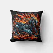 炎に燃え上がる炎の鮮やかオートバイ クッション (正面)