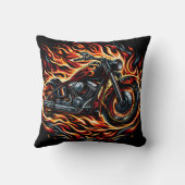 炎に燃え上がる炎の鮮やかオートバイ クッション (裏面)