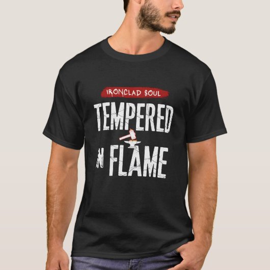 炎に鍛えられた鋼の魂 ブラック・スミス Tシャツ (正面)