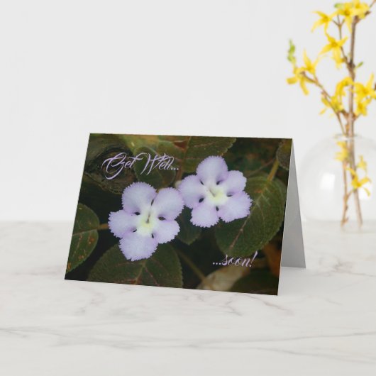 炎のすみれ色の熱帯野草がすぐよくなる カード (黄色い花)