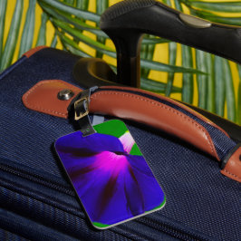 炎のむらさきピンクの花柄 ラゲッジタグ
