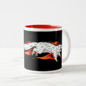 炎のようなスピーディなリスオリジナルアートマグ。 ツートーンマグカップ (正面右)