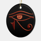 炎のような目のホルスラウンドオーナメント セラミックオーナメント (左)