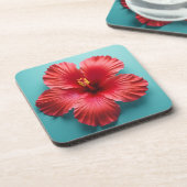 炎のような赤いハイビスカス コースター (左側)
