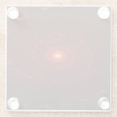 炎のような赤い輝きの渦巻きグラデーション ガラスコースター (裏面)