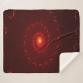 炎のような赤い輝きの渦巻きグラデーション シェルパブランケット (正面(横))