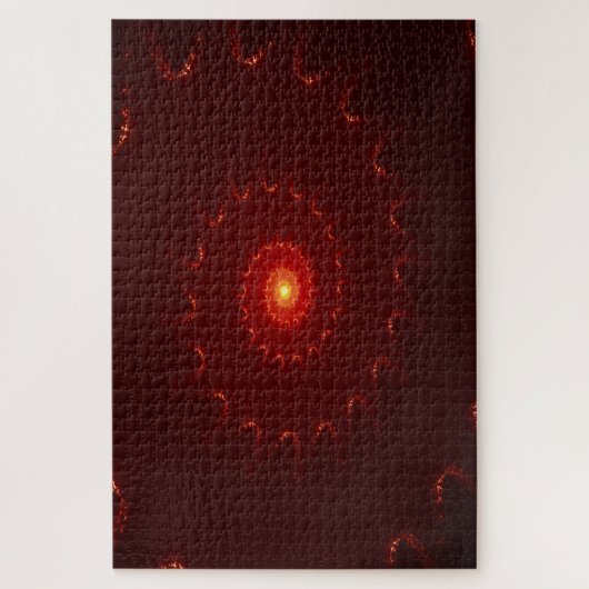 炎のような赤い輝きの渦巻きグラデーション ジグソーパズル (縦)