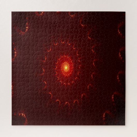 炎のような赤い輝きの渦巻きグラデーション ジグソーパズル (縦)